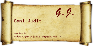 Gani Judit névjegykártya